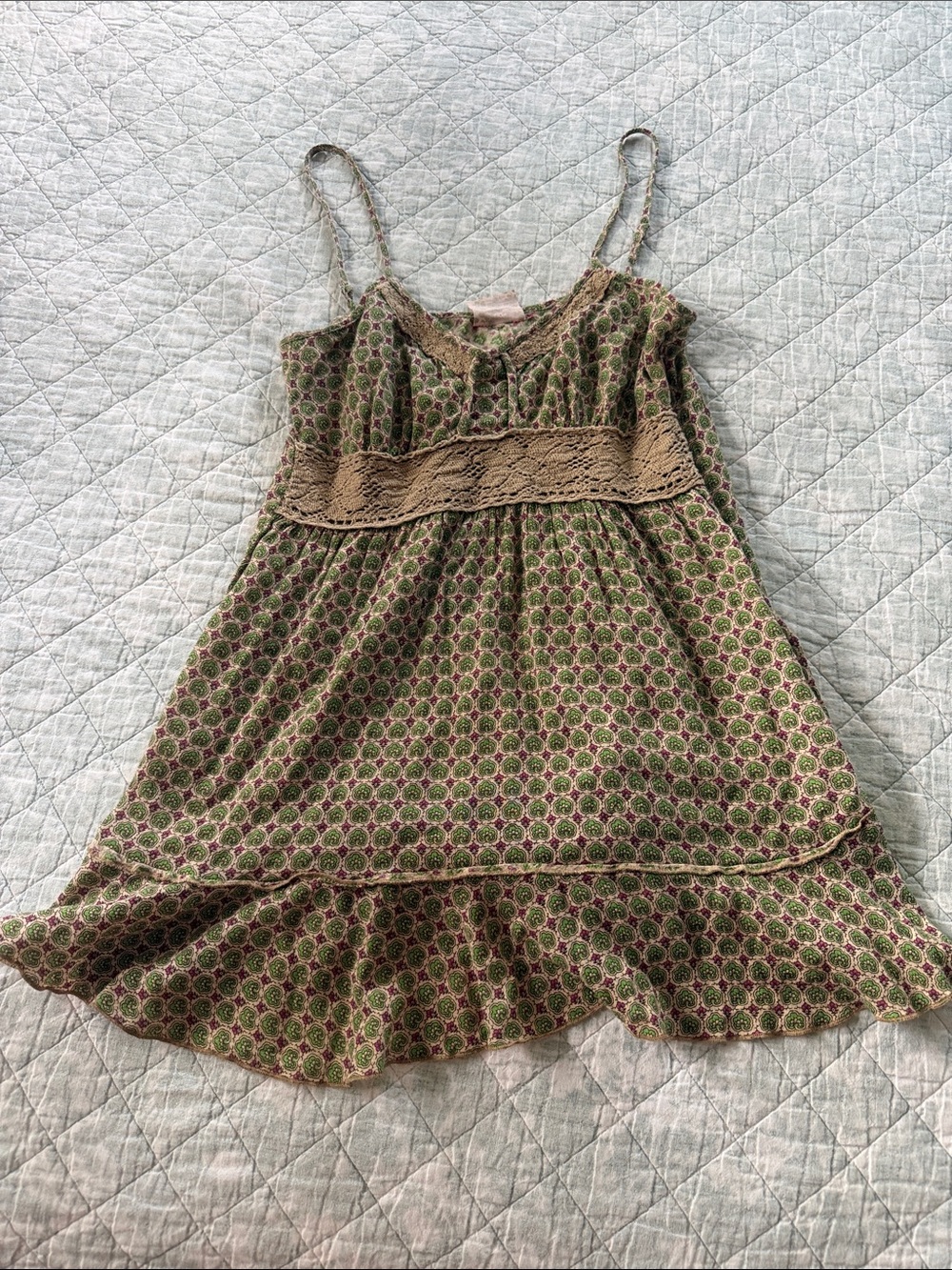 Free People Green and Pink Patterned sundress